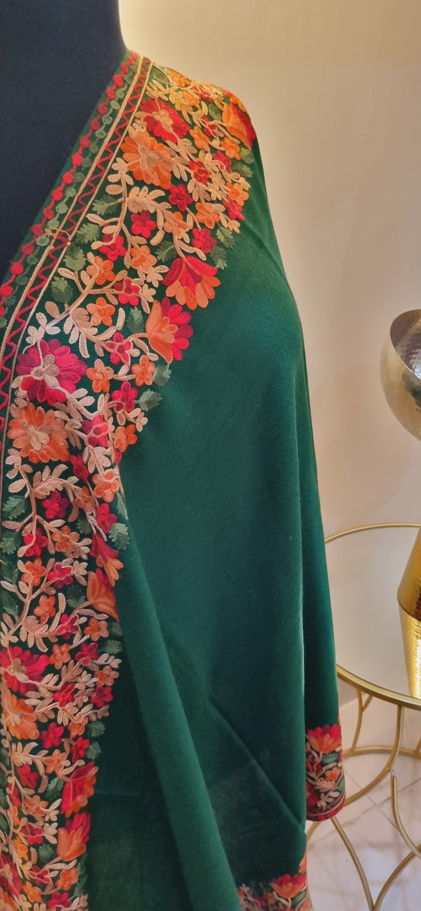 Embroidered minishawl