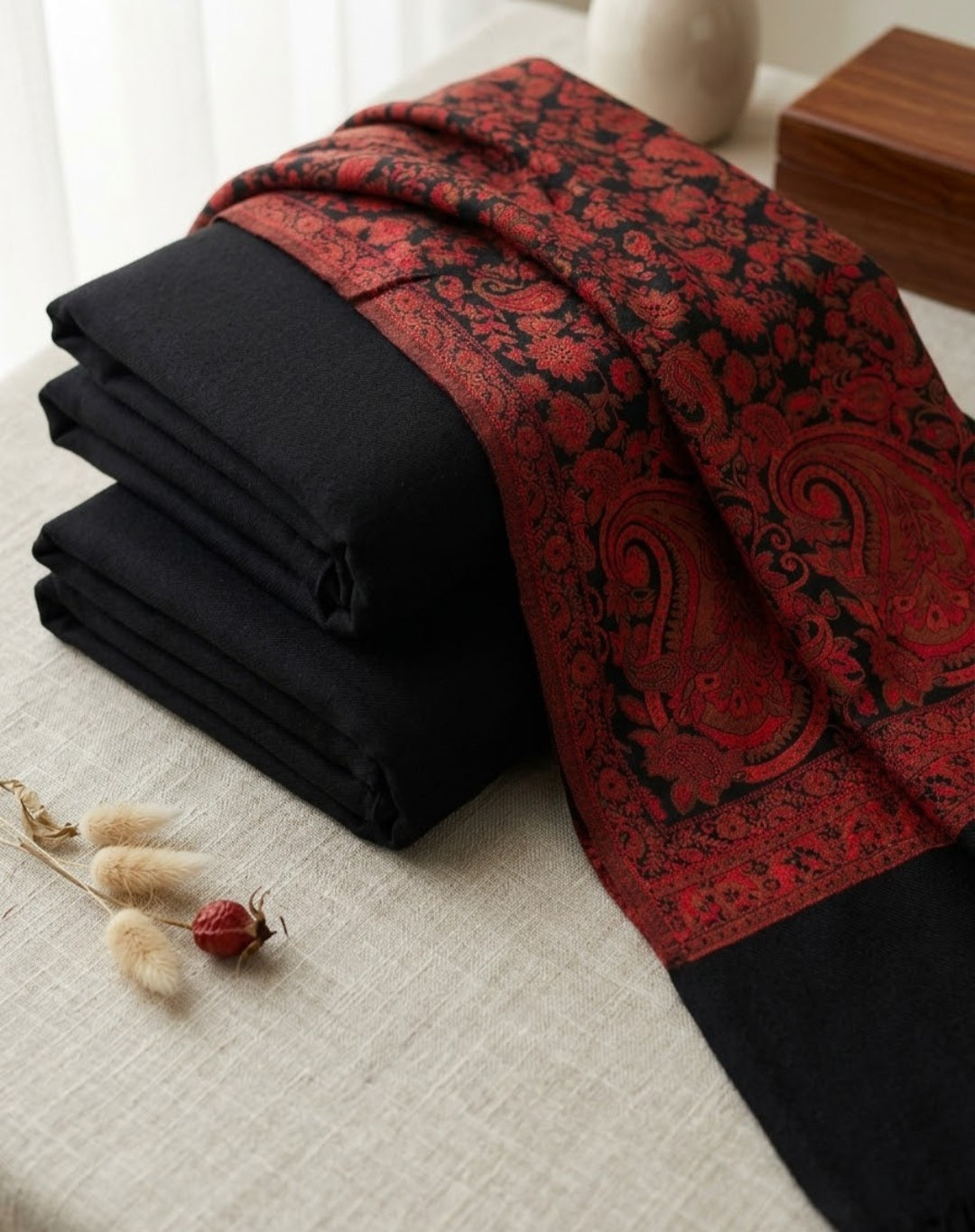 kaani suit: woollen pashmina