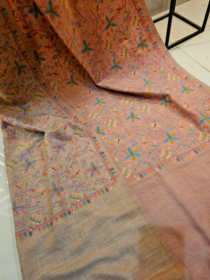 Papermachi embroidered reversible toosh shawl