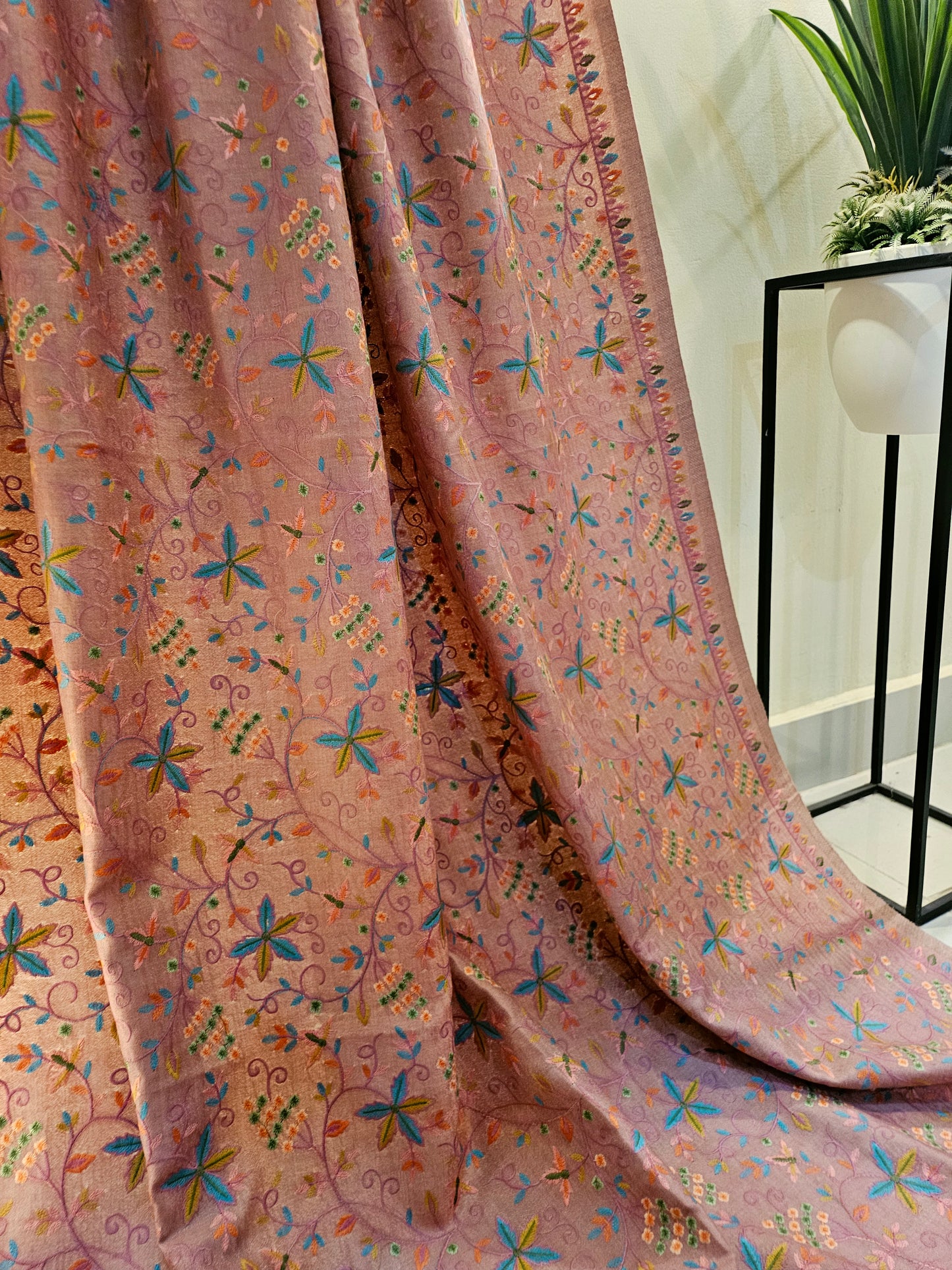 Papermachi embroidered reversible toosh shawl