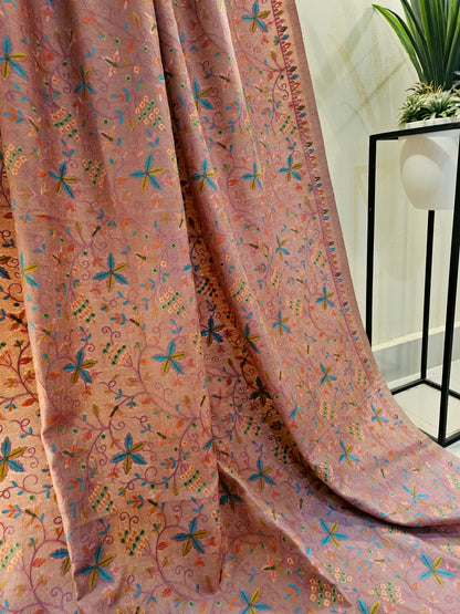 Papermachi embroidered reversible toosh shawl