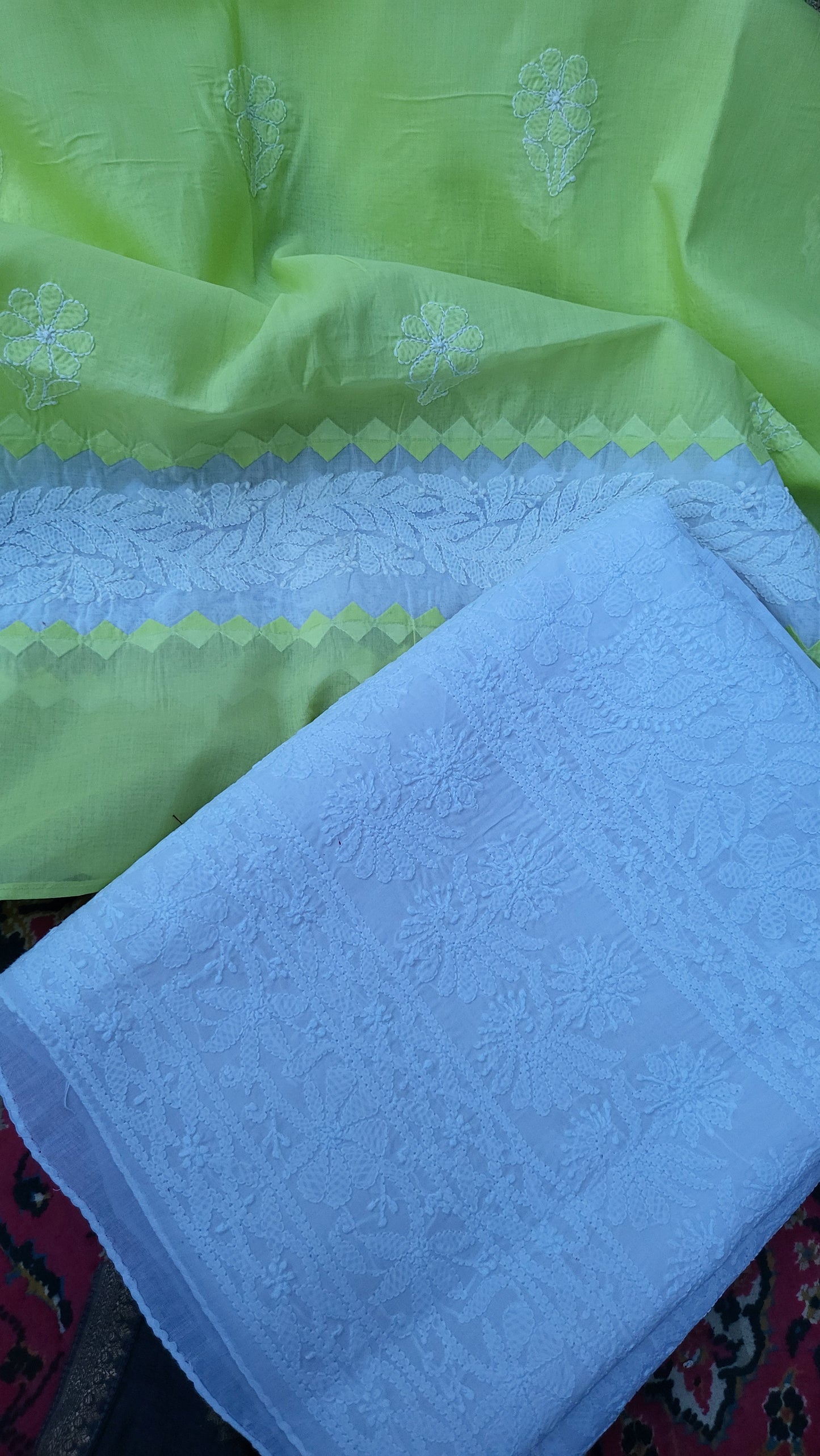 Chikankari combo : shirt dupata