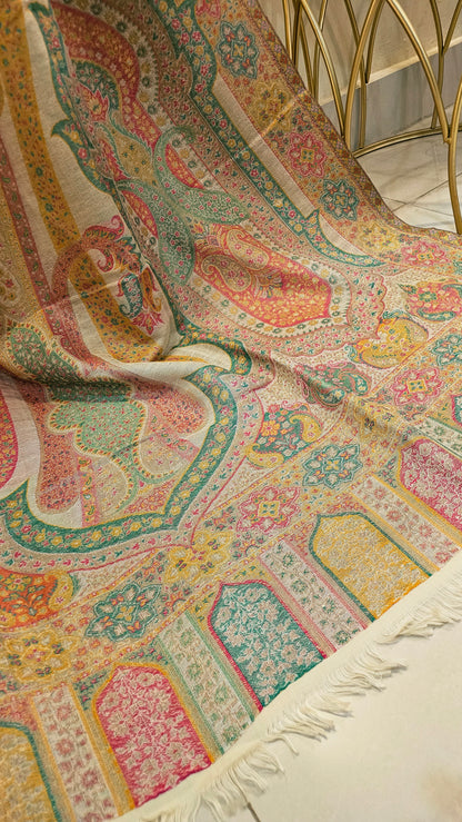 Reversible gandhara moonlight kaani: Pashmina