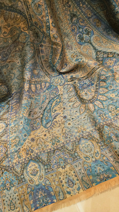 Moonlight reversible gandhara kaani: Pashmina
