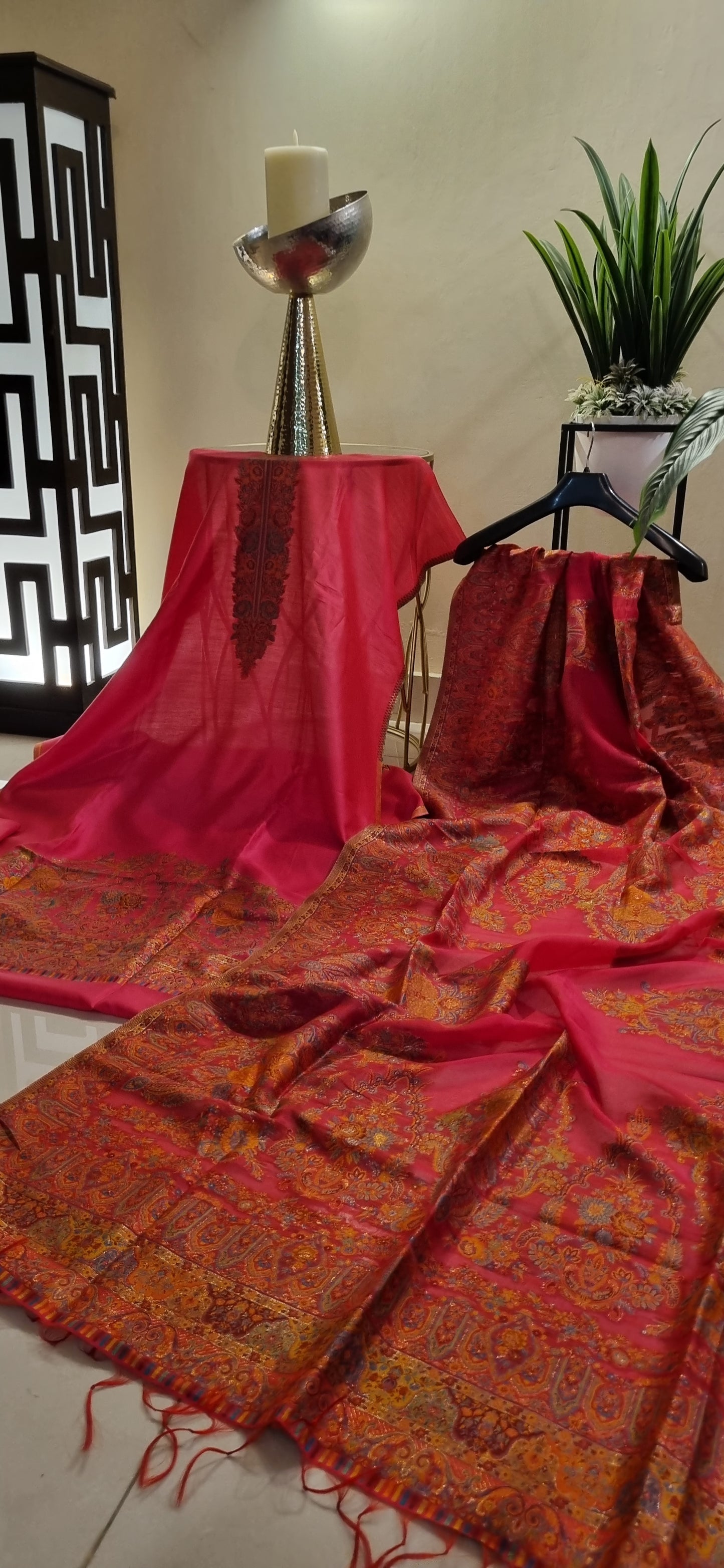 Silk kaani suit