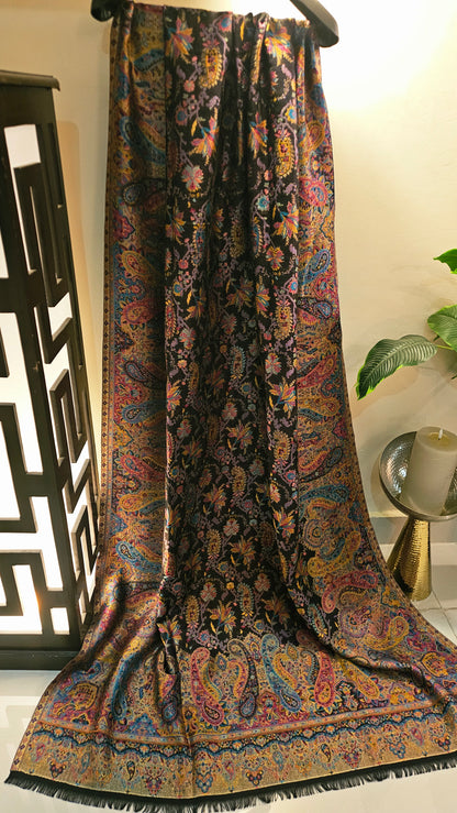 Moonlight reversible gandhara kaani: Pashmina