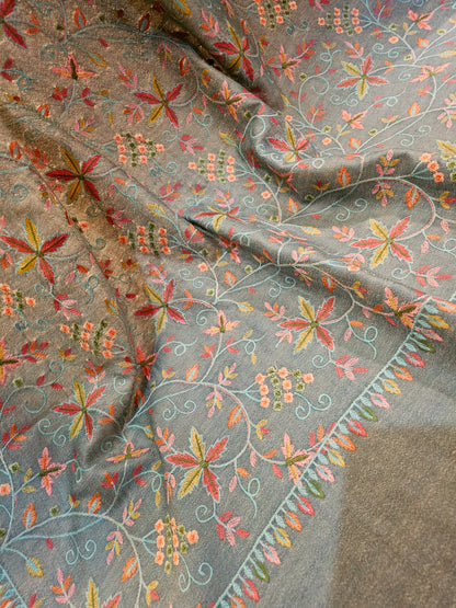 Papermachi embroidered reversible toosh shawl