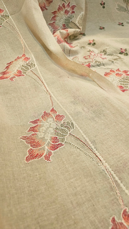 Embroidered three piece: Karandi khaddar
