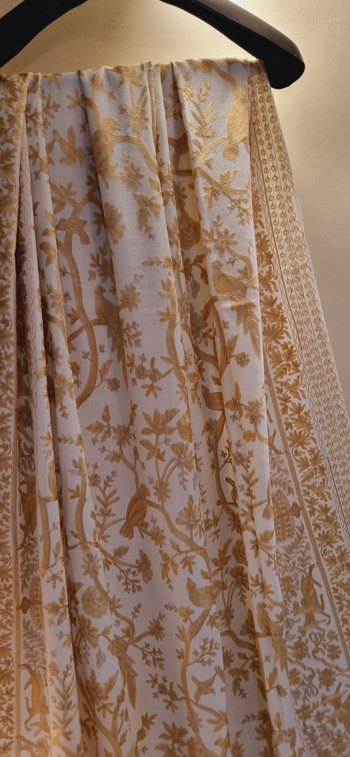 Birdie embroidered pashmina shawl