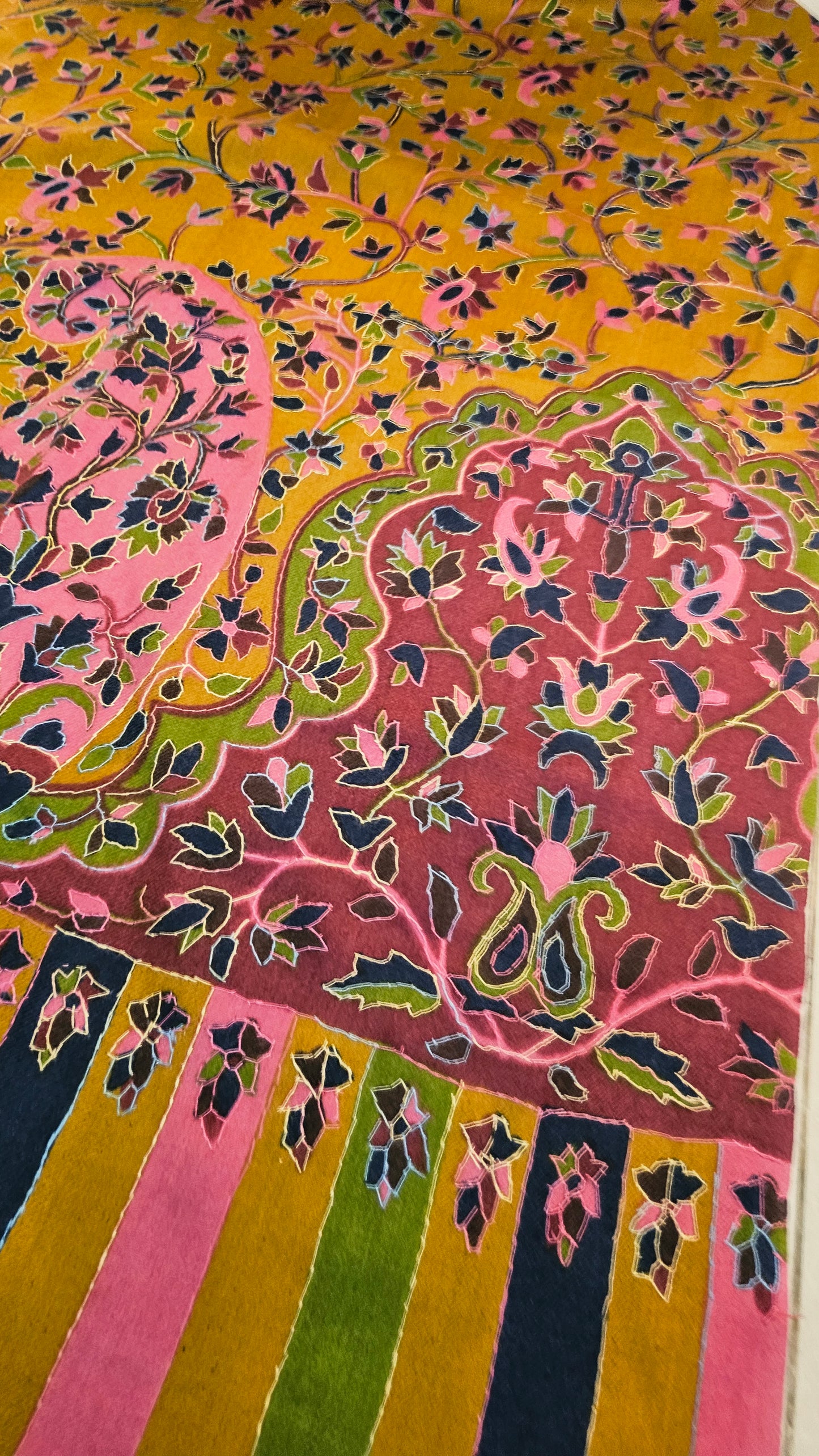 Kalamkar pashmina minishawl: pashmina