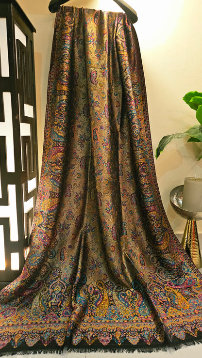Moonlight reversible gandhara kaani: Pashmina