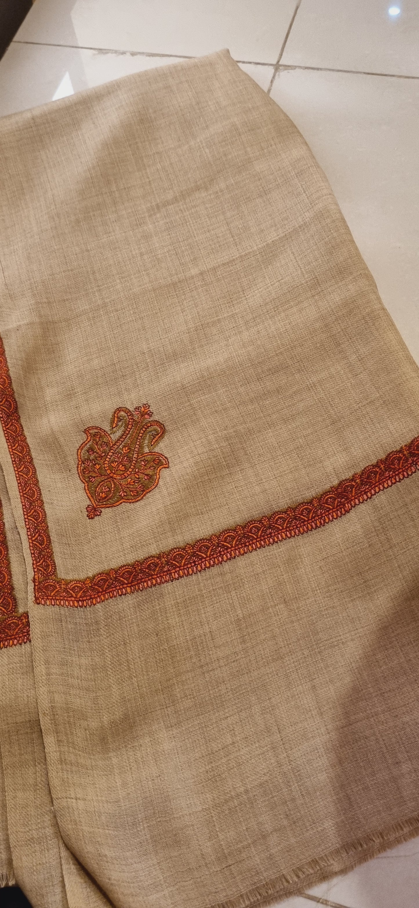 Papermachi embroidered pashmina shawls