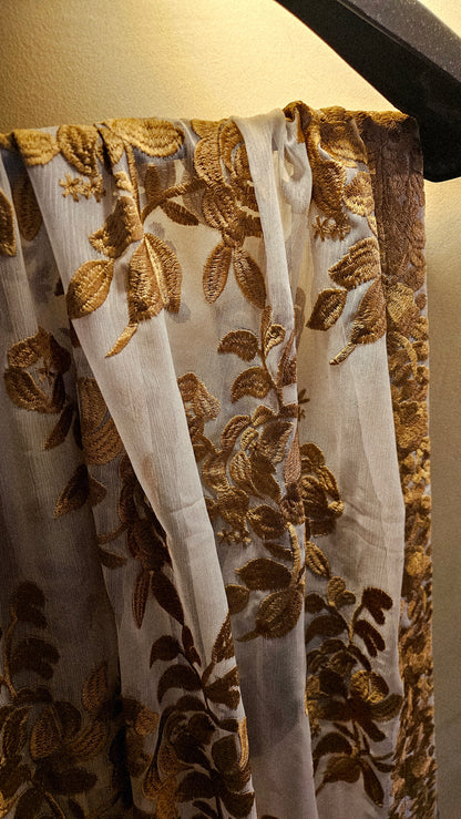 Georgete embroidered dupata