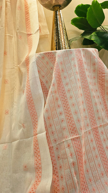 Embroidered three piece: Karandi khaddar