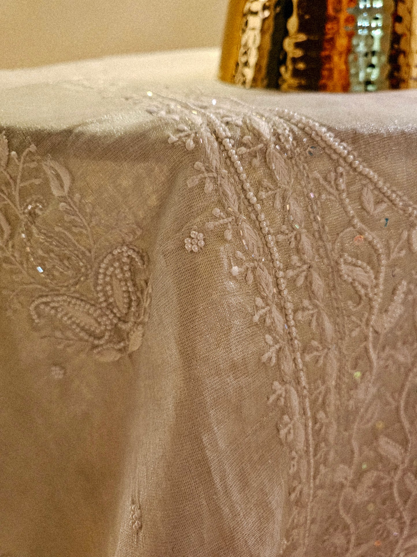 Chanderi silk Chikankari suit