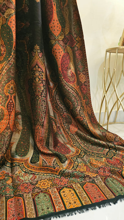 Reversible moonlight gandhara kaani shawl: Pashmina