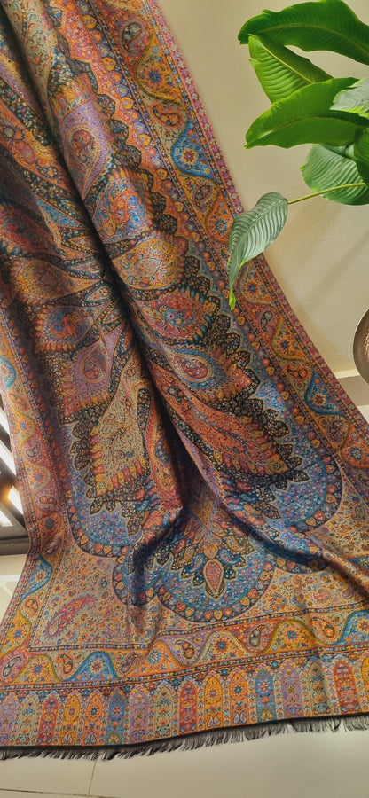Reversible Moonlight gandhara kaani pashmina shawl