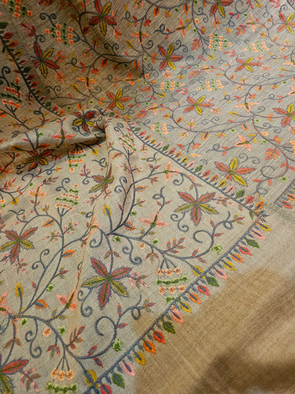 Papermachi embroidered reversible toosh shawl