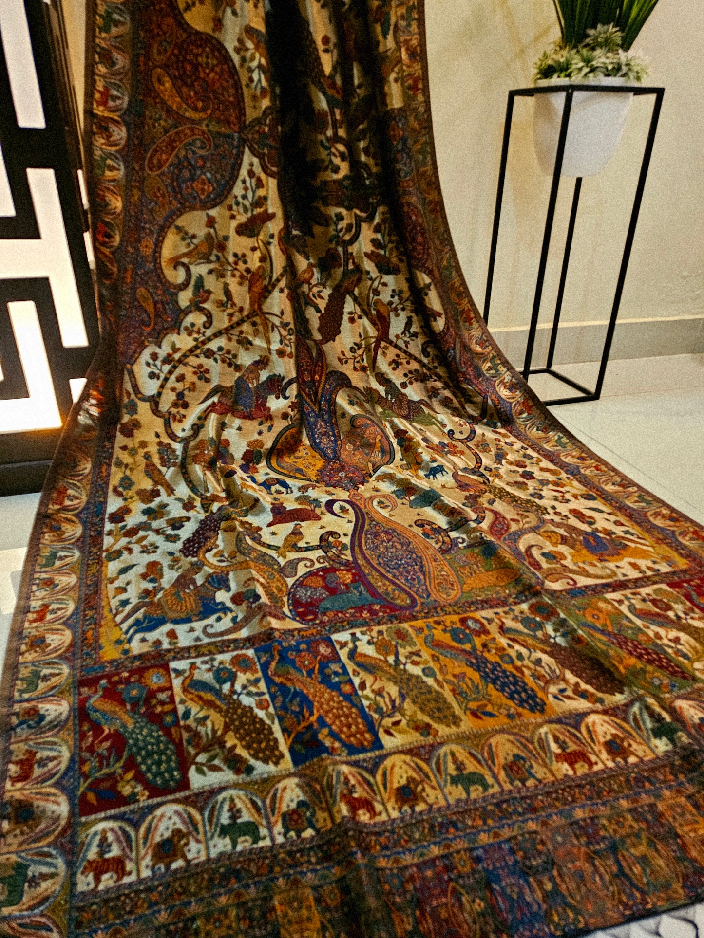 Moonlight silky kaani shawl/dupata