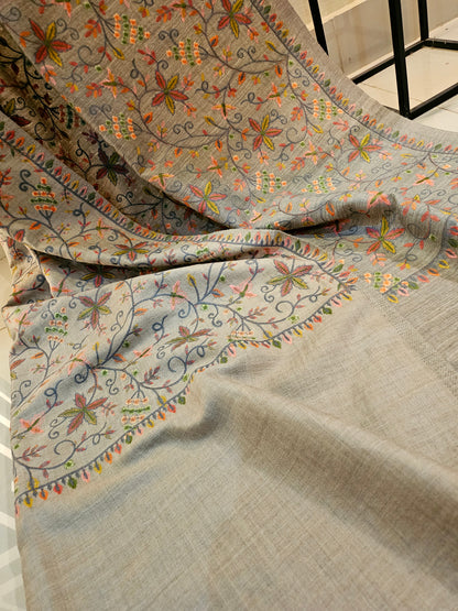 Papermachi embroidered reversible toosh shawl