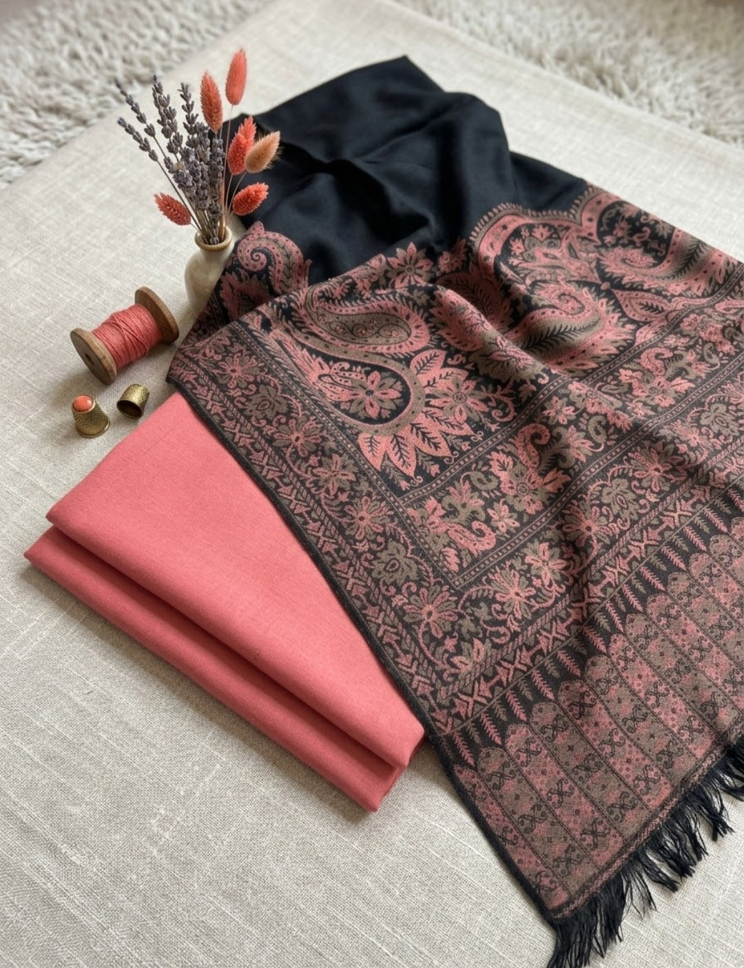 kaani suit: woollen pashmina