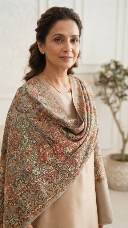 Papermachi embroidered shawl: toosh