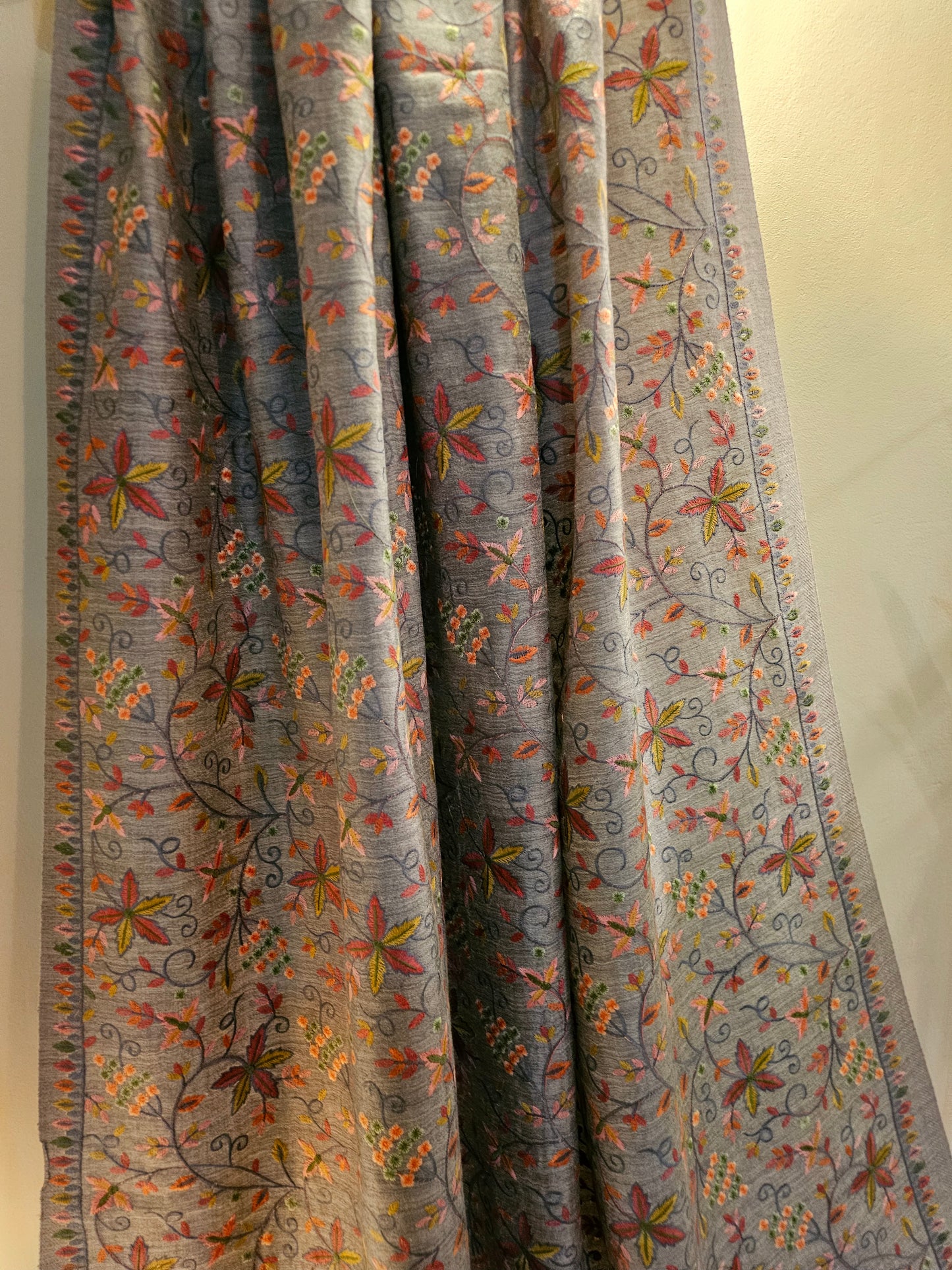 Papermachi embroidered reversible toosh shawl