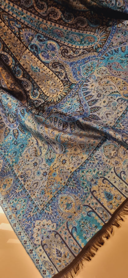 Reversible moonlight gandhara kaani shawl