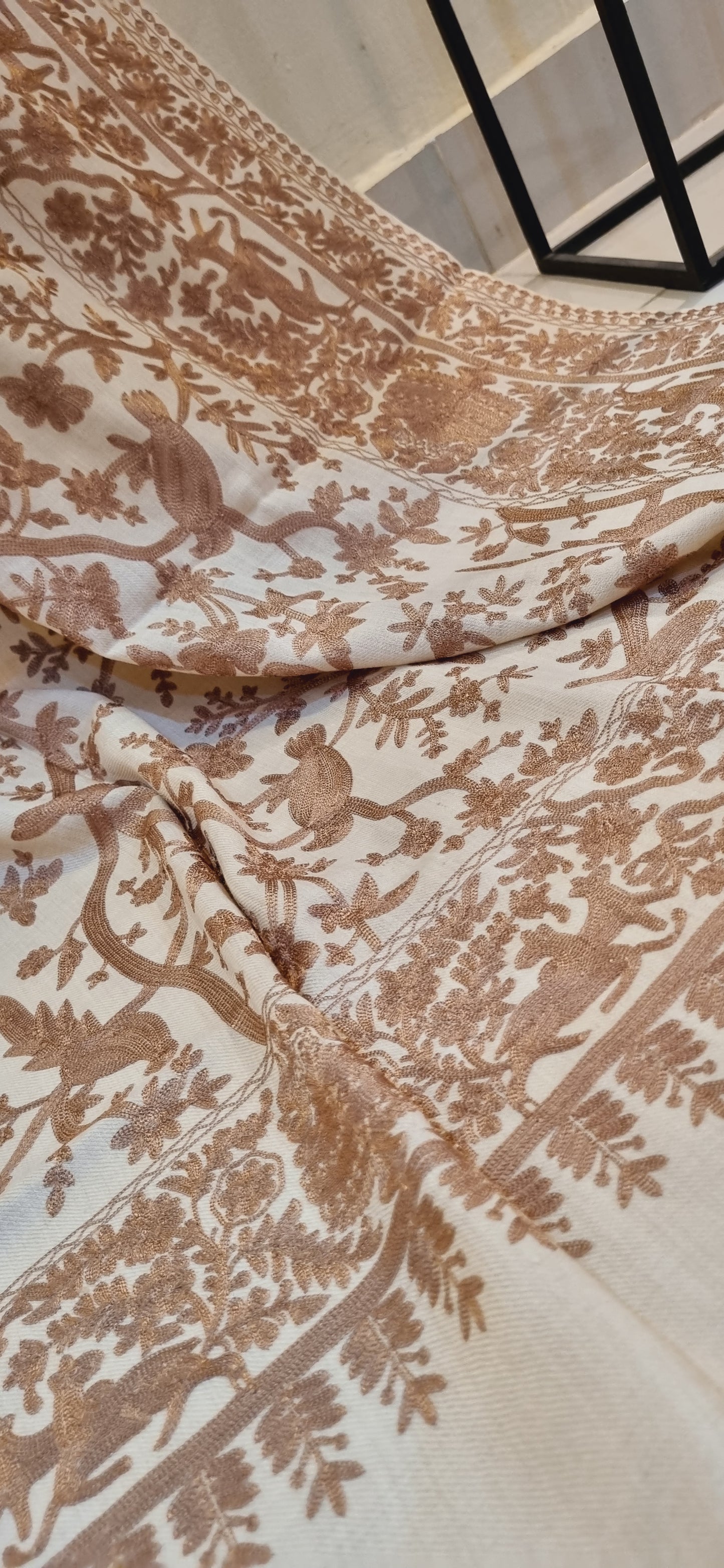 Birdie embroidered pashmina shawl