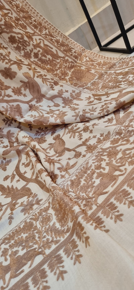 Birdie embroidered pashmina shawl