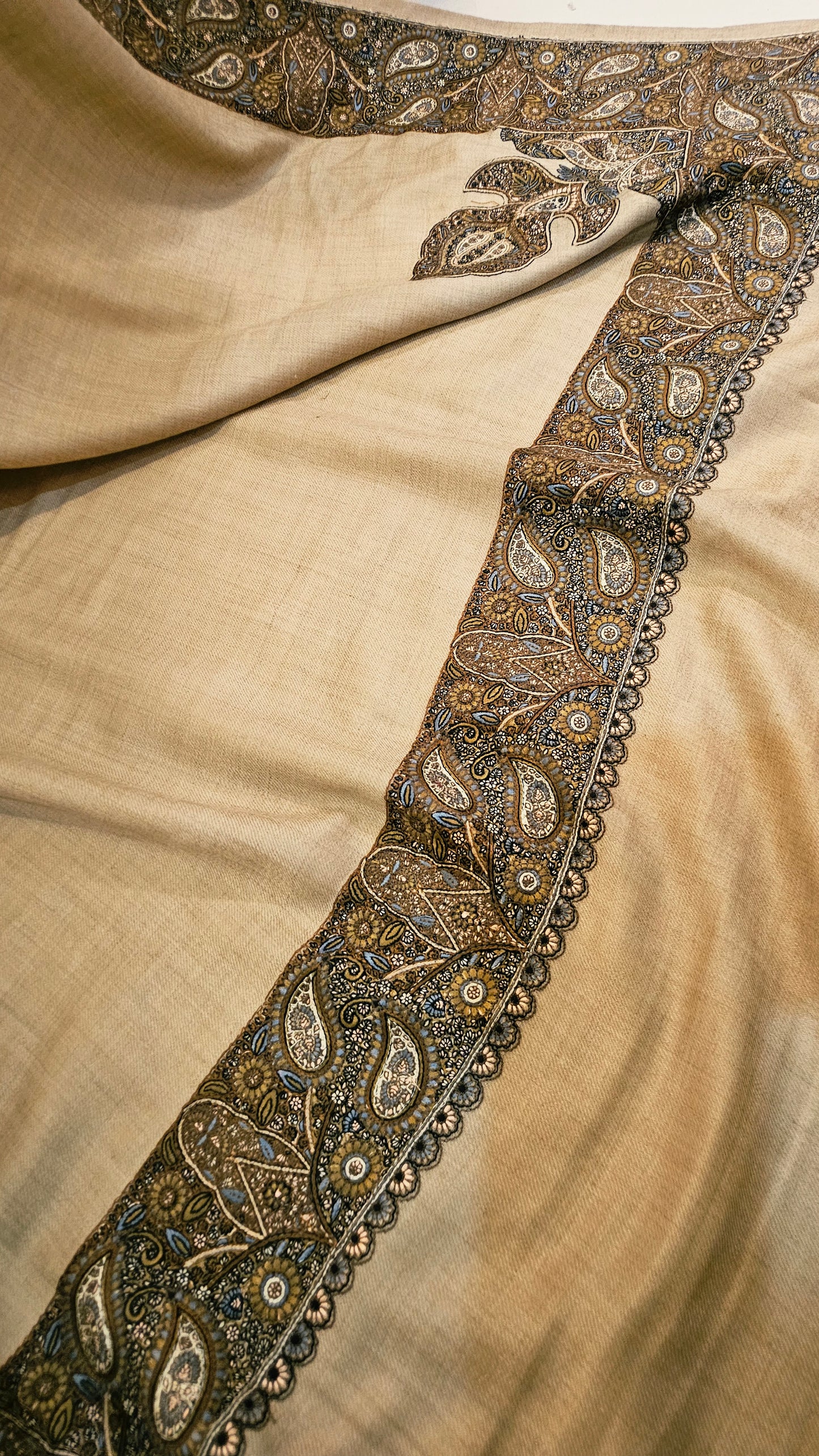 Papermachi embroidered: Pashmina