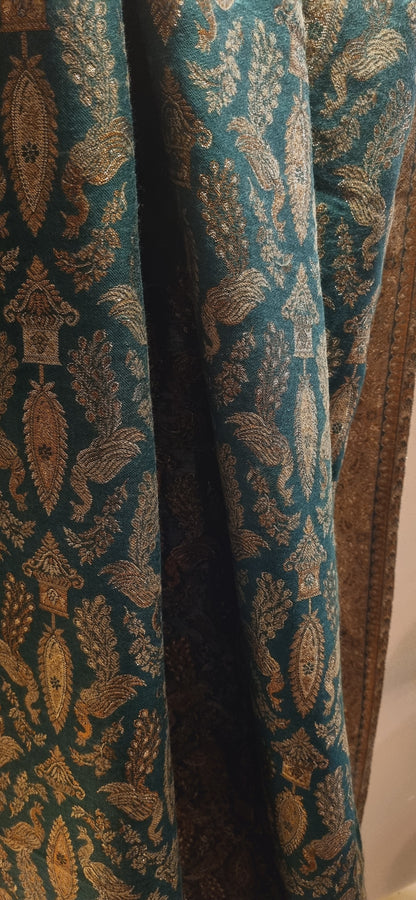 Peacock zaree kaani pashmina shawl