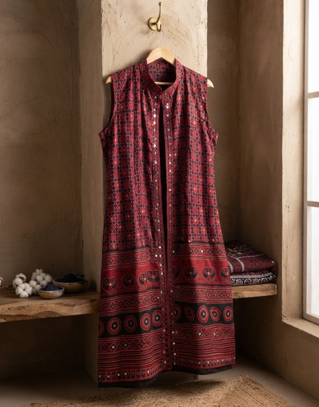 Ajrak jacket: cotton