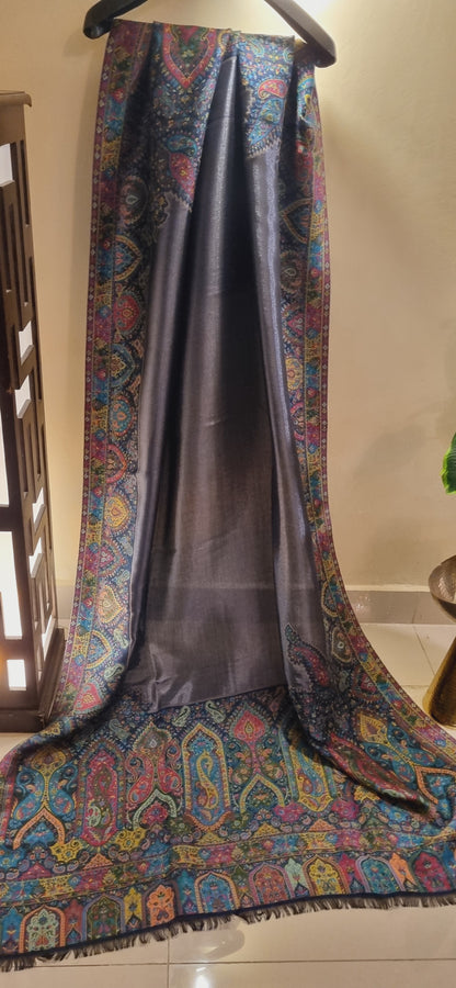 Reversible moonlight gandhara kaani shawl