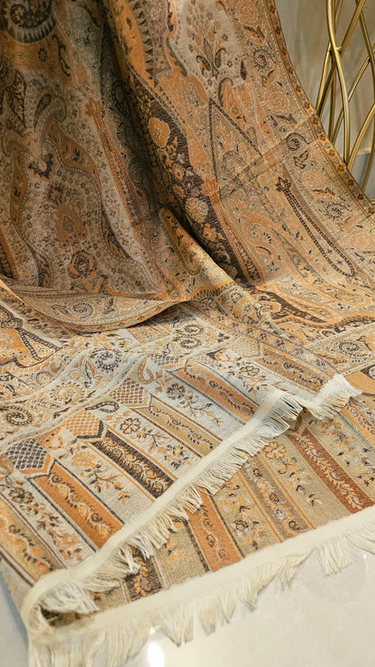 Reversible moonlight gandhara kaani shawl: Pashmina