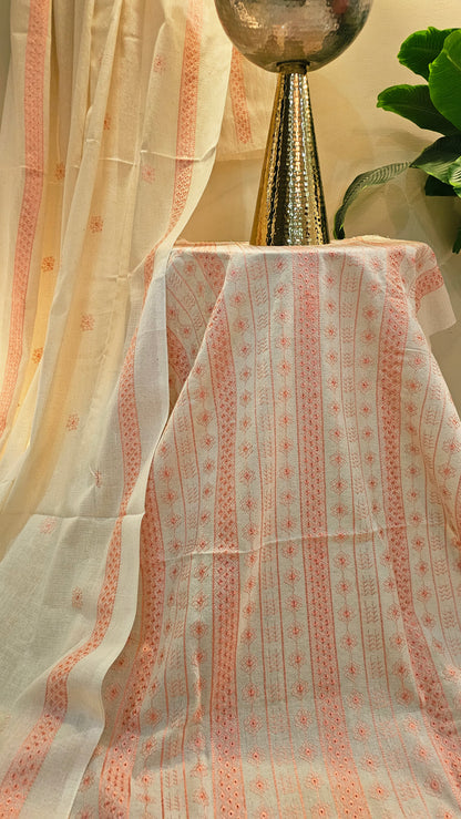 Embroidered three piece: Karandi khaddar