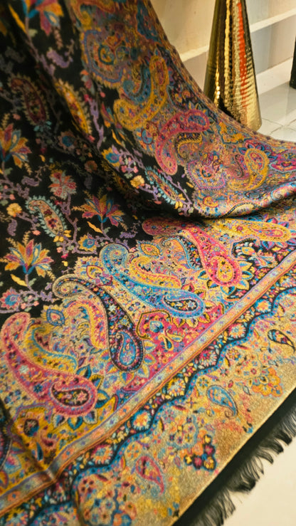 Moonlight reversible gandhara kaani: Pashmina