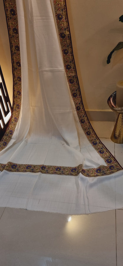 Pashmina shawl with kalamkar border