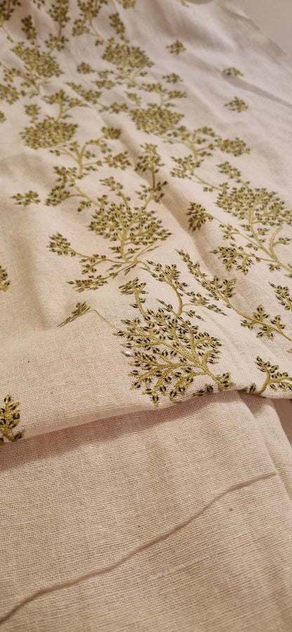 Khaddar karandi embroidered three piece suit