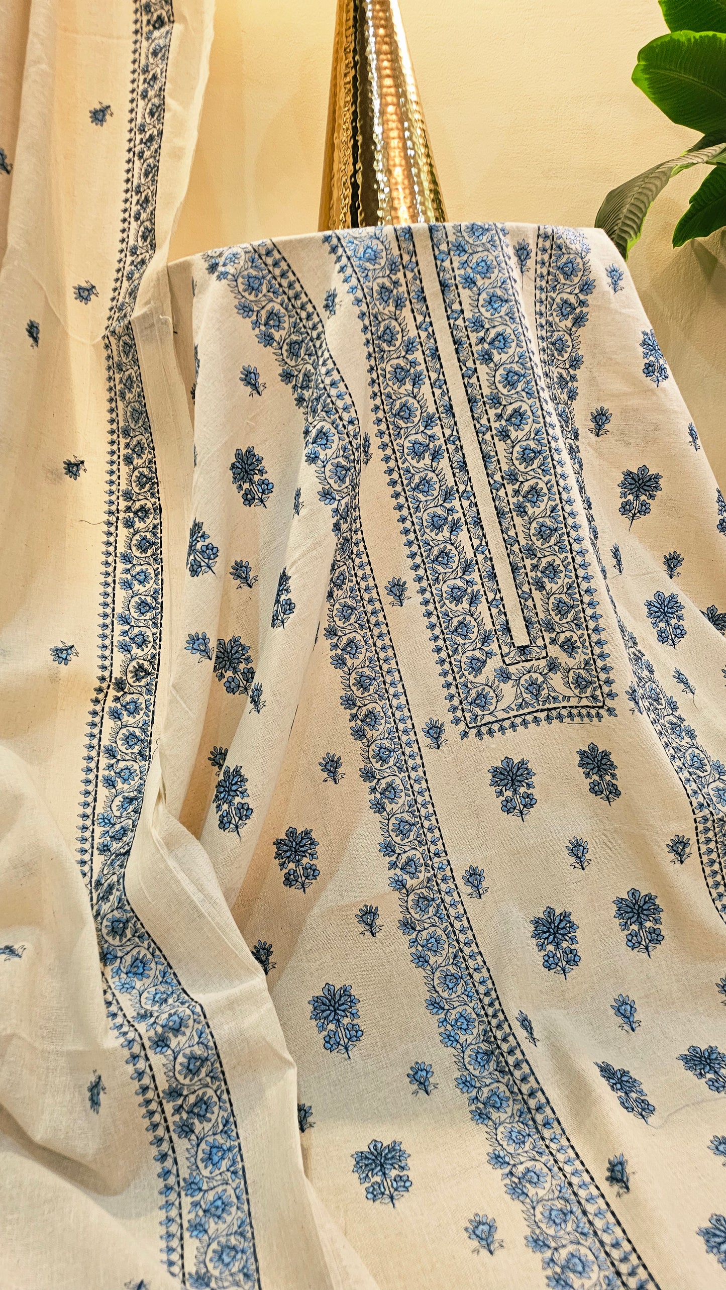 Embroidered three piece: Karandi khaddar