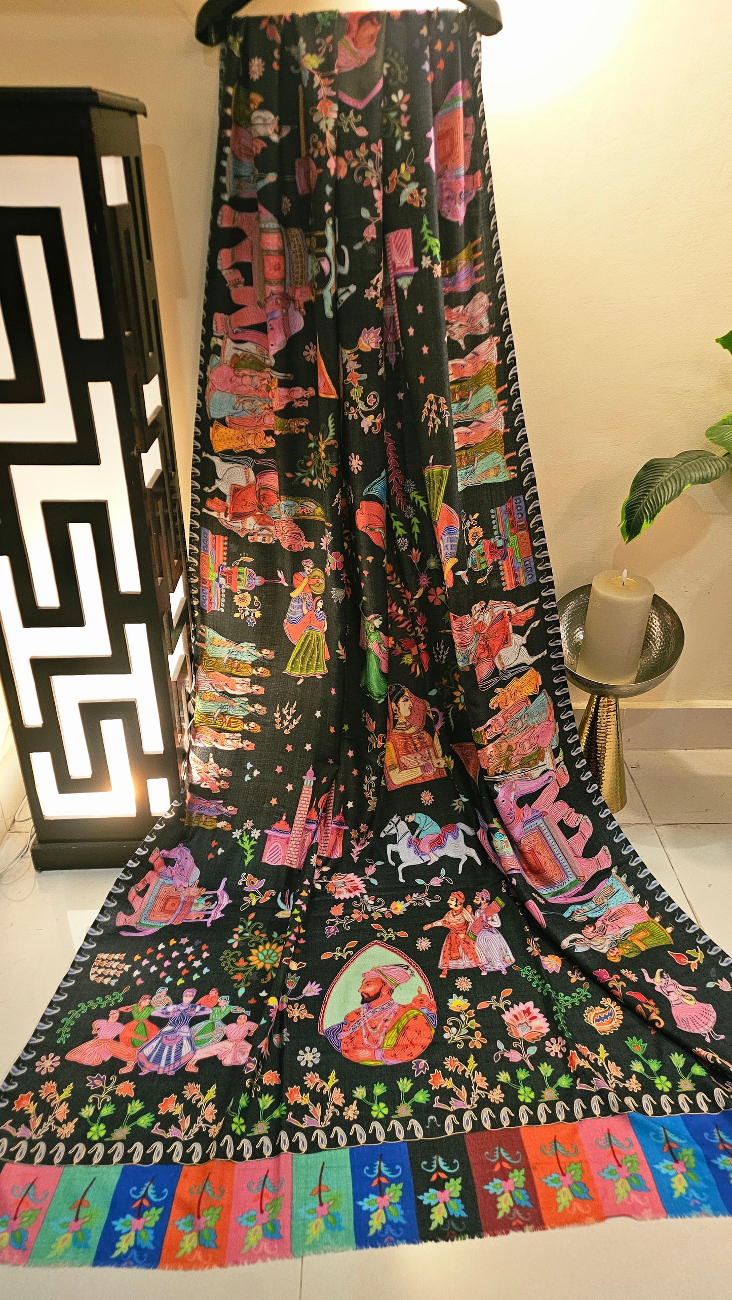 Reelkar embroidered:Pashmina