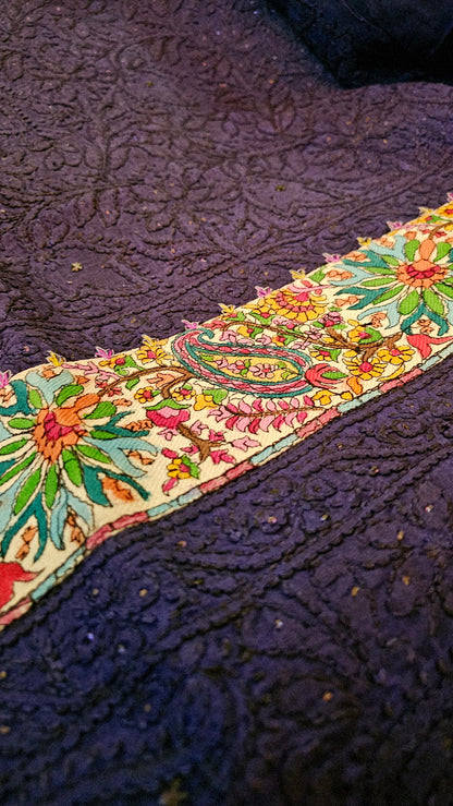 Chikankari with kalamkar border