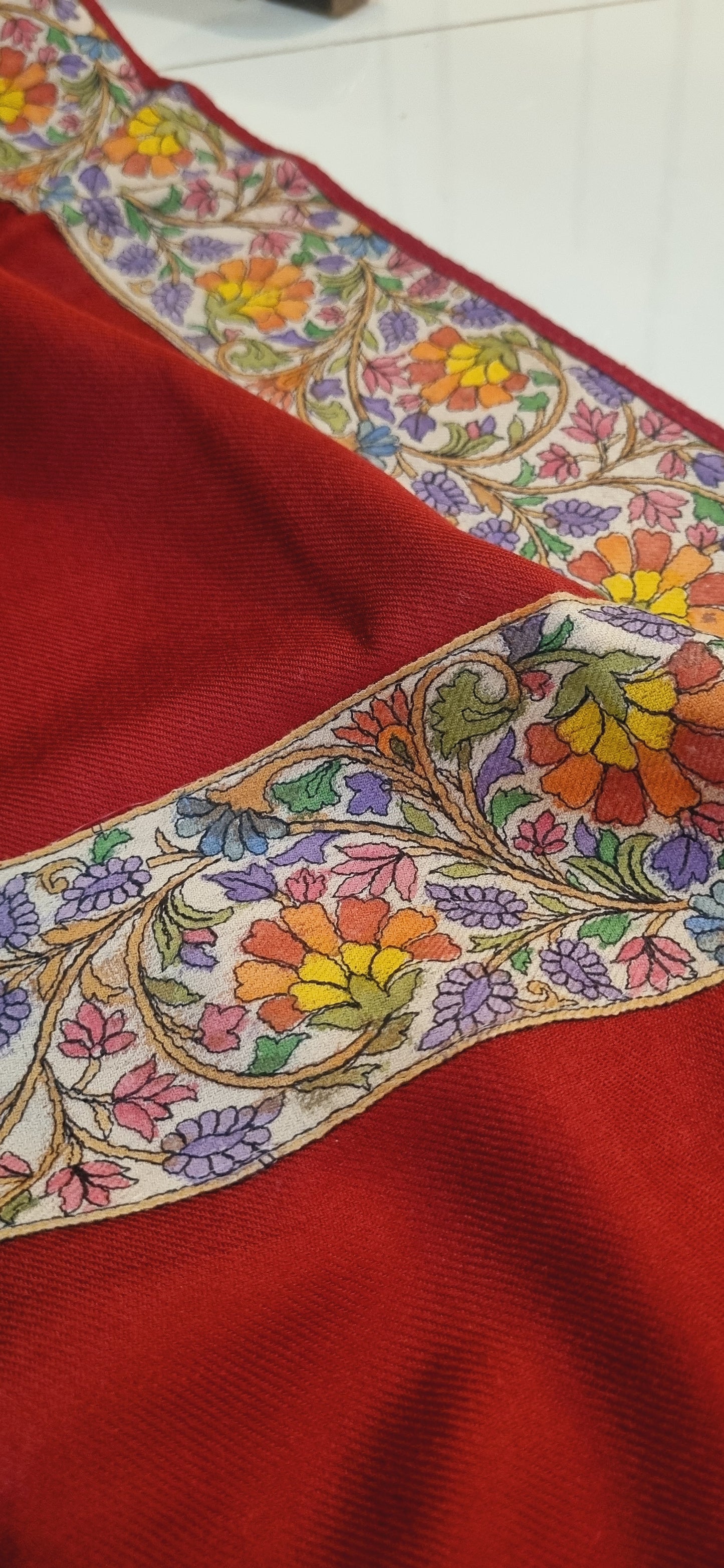 Kalamkar border Pashmina