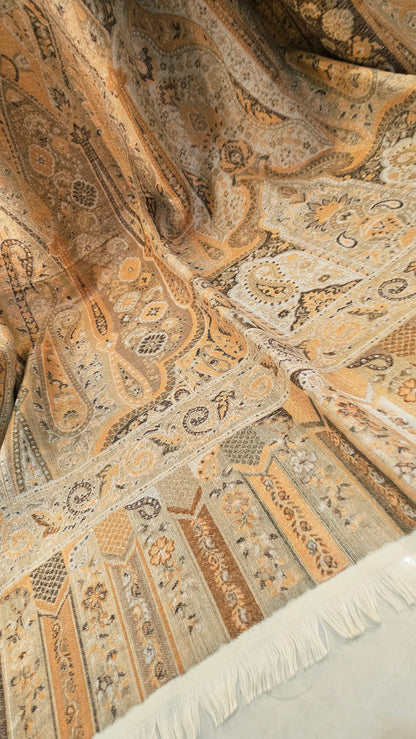Reversible moonlight gandhara kaani shawl: Pashmina