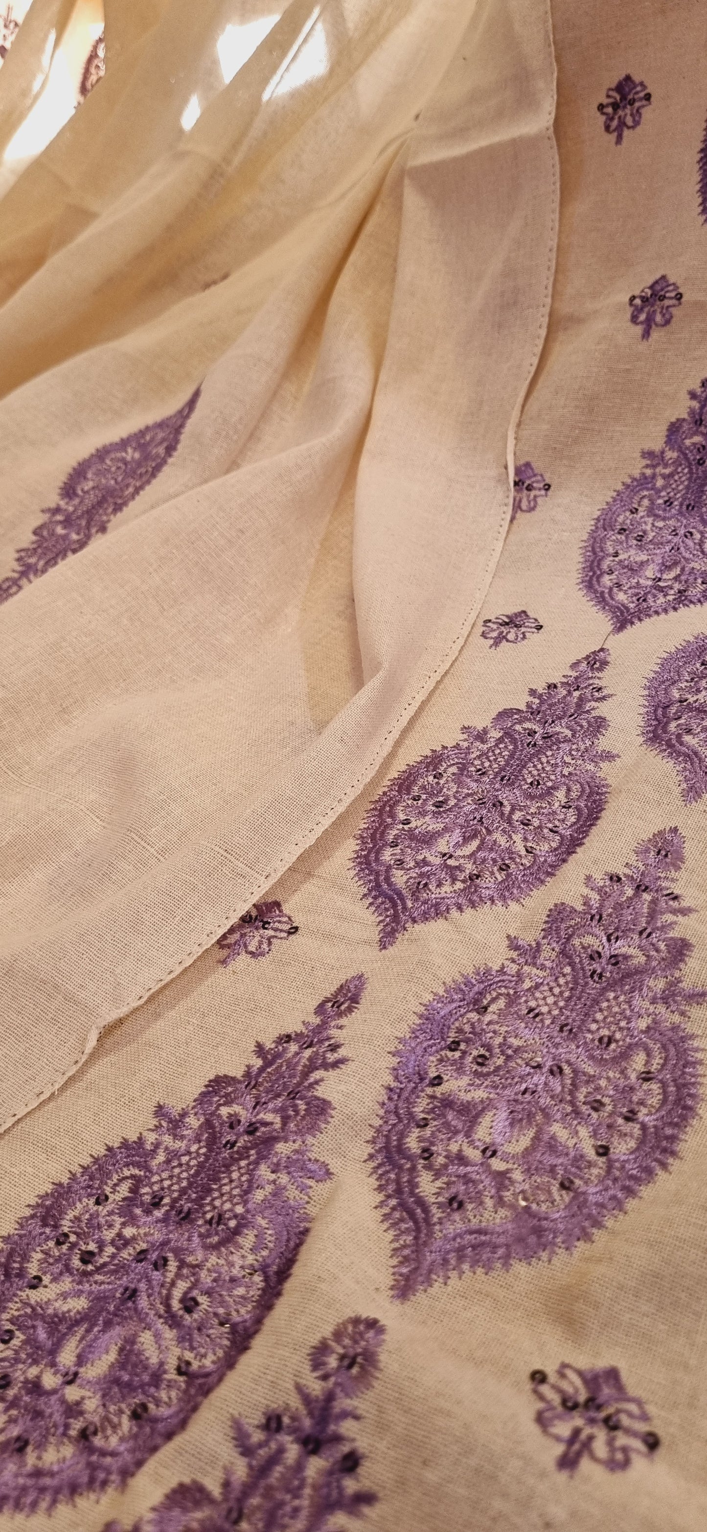 Embroidered khadar karandi suit