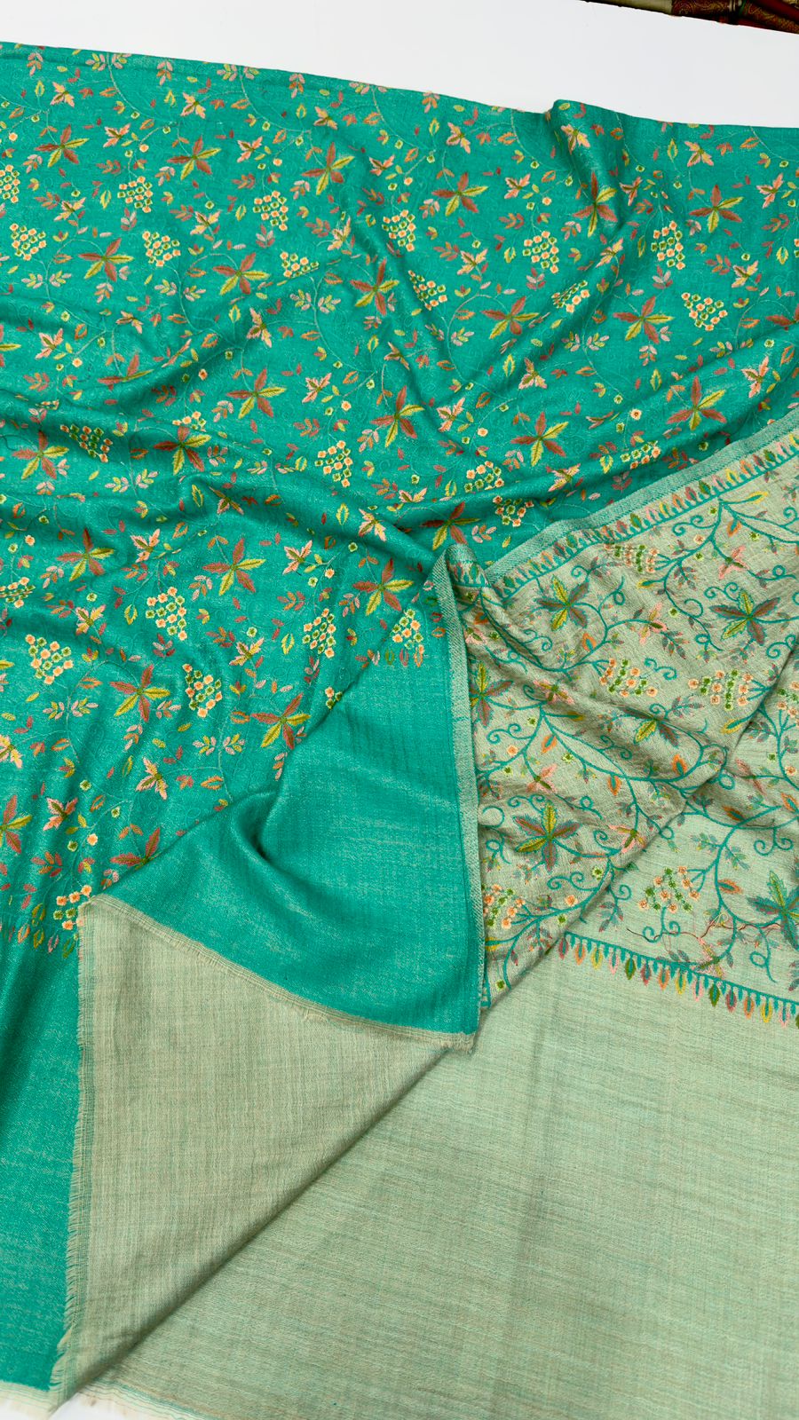 Papermachi embroidered reversible toosh shawl