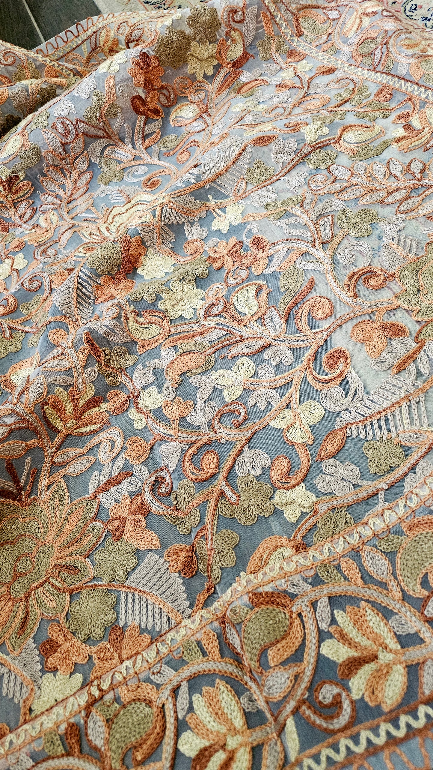 Net embroidered dupata