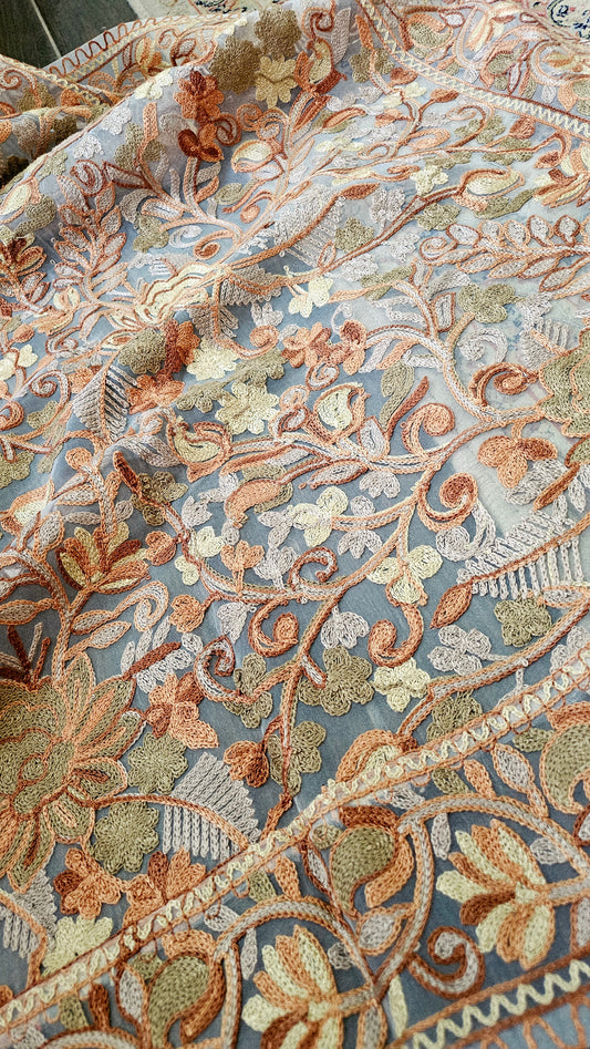 Net embroidered dupata