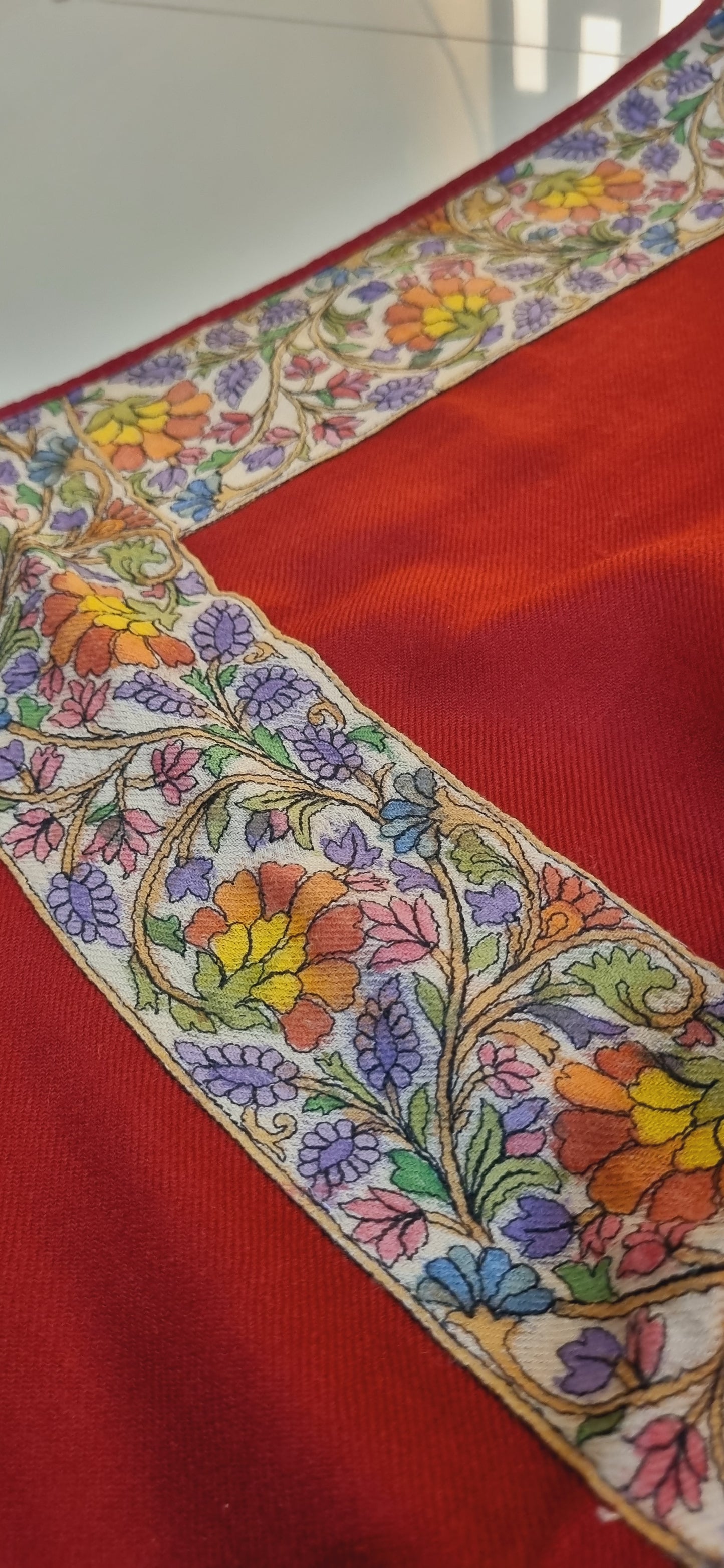 Kalamkar border Pashmina