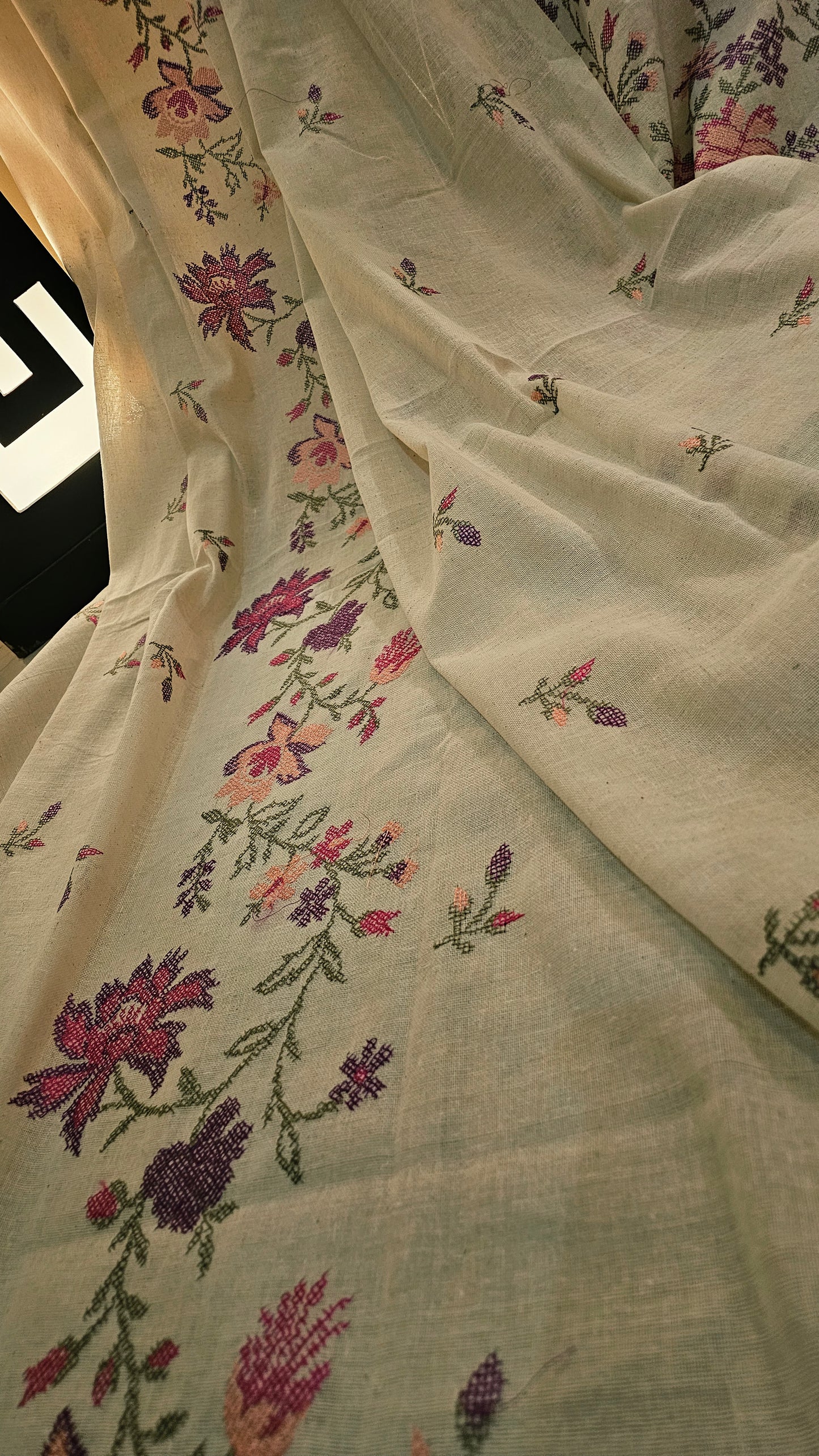 Embroidered three piece: Karandi khaddar